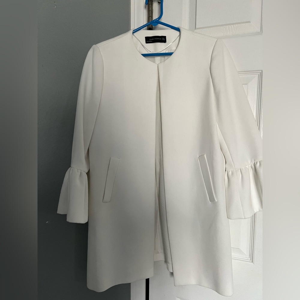 Zara White Coat - Size US M
